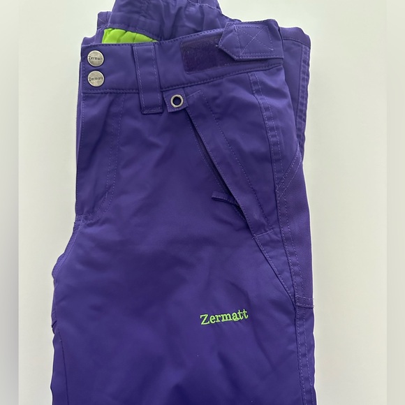 Zermatt ski pants kids size M, lined green - Picture 2 of 7